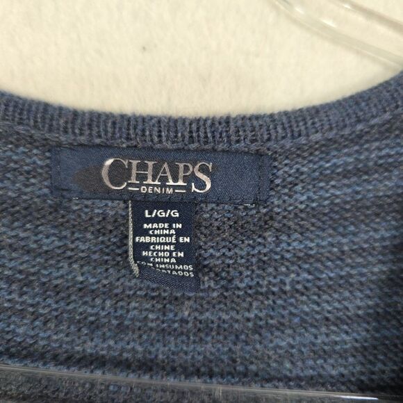 Chaps Vintage Sweater High Low Vest Women's Size Large Blue Aztec Southwestern - Picture 3 of 8